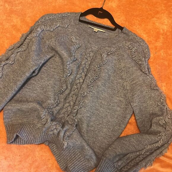Anthropologie Blue-Gray Scoop Neck Sweater S - Picture 6 of 7